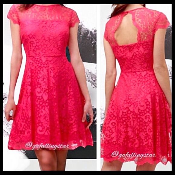 Kensie open back floral lace fit flare dress - Picture 1 of 9